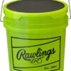 Rawlings B618RFPBPBUCK Combo 6 Gallon Optic Yellow Bucket W/ 18 RFPBP12SY Fastpitch Softballs